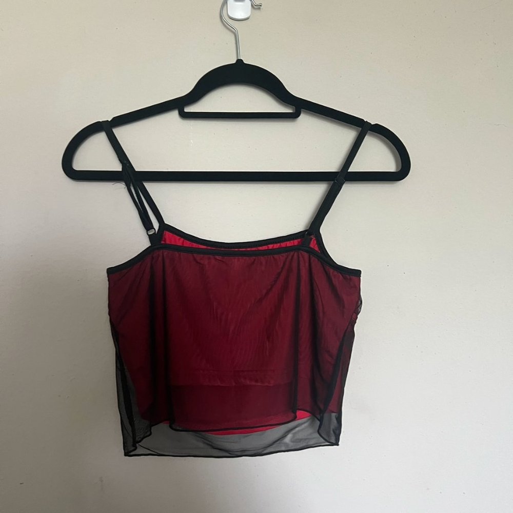 ruched bust mesh crop top - Picture 3 of 3
